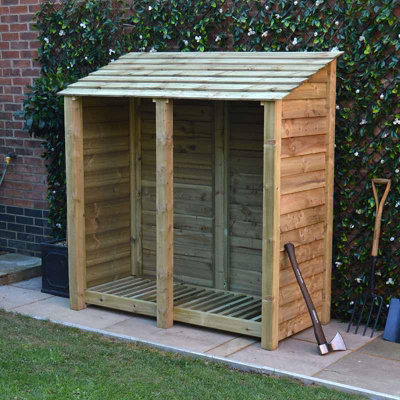 Hambleton 6ft Log Store - L80 x W180 x H181 cm - Light Green