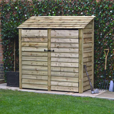 Hambleton 6ft Log Store with Doors - L80 x W180 x H181 cm - Light Green