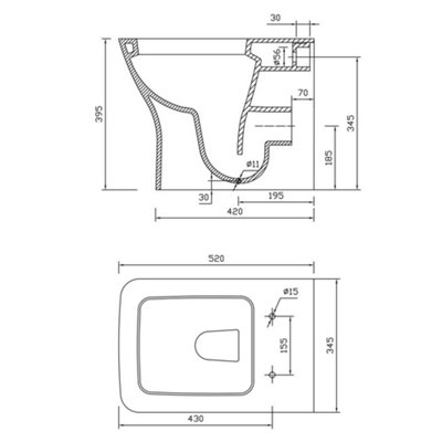 Hamilton Ceramic Back to Wall Toilet Includes Soft Closing Seat Quick Release Hinges & Cistern