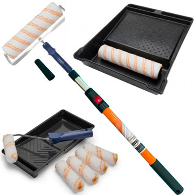 Hamilton Florida Walls & Ceiling 12 & 4 inch Emulsion Roller Kit With Extension Pole (12 Piece)