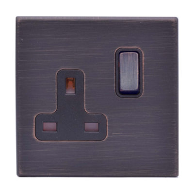 Hamilton G2 13A 1 Gang Screwless Double Pole Switched Socket - Etrium Bronze