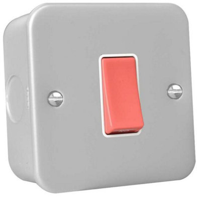 Hamilton MC45W Switch 1G Double Pole 45A Metal Clad