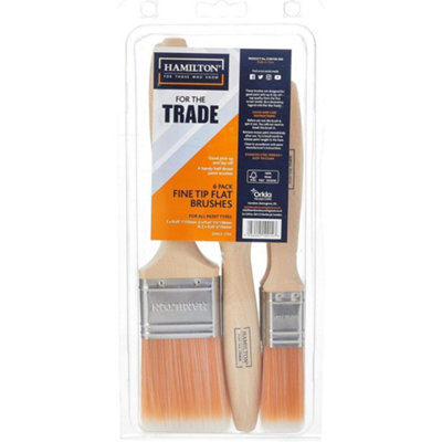 Hamilton Paint Brush Set Fine Tip Flat Brushes 2 x 1
