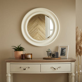 Hamilton Round Wall Mirror - Ivory