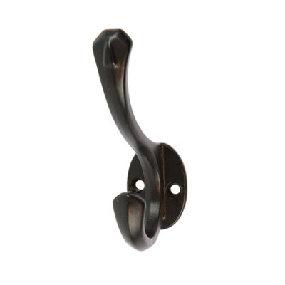 Hammer and Tongs Black 25mm x 85mm Bevelled End Hat & Coat Hook - Cast ...