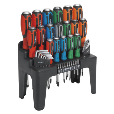 thumbnail image 2 of Siegen 44-Piece Hammer-Thru Screwdriver & Bit Set – Hex Keys, Bits, Durable Tool Kit S01106 2 of 11