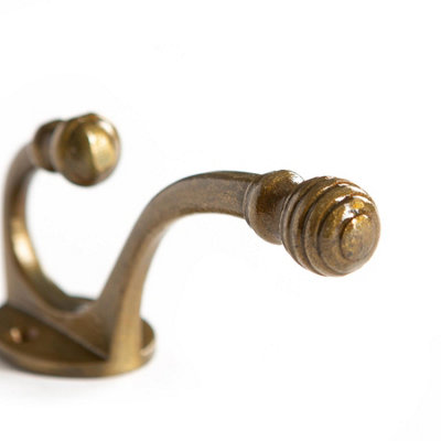 Hammer & Tongs Ball End Hat & Coat Hook - W35mm x H135mm - Brass