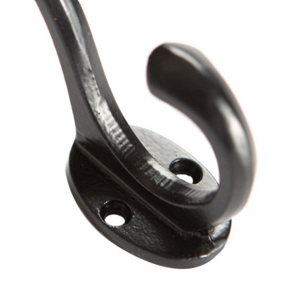 Hammer & Tongs Bevelled End Hat & Coat Hook - W25mm x H85mm - Black