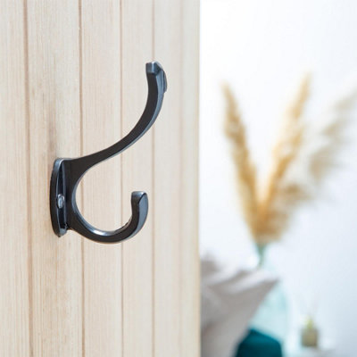Hammer & Tongs Bevelled End Hat & Coat Hook - W25mm x H85mm - Black