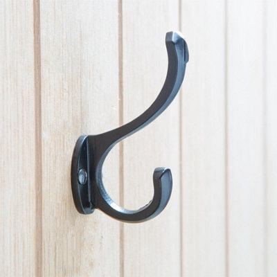 Hammer & Tongs Bevelled End Hat & Coat Hook - W25mm x H85mm - Black