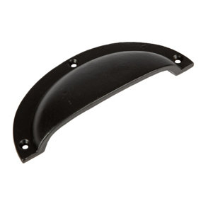 Hammer & Tongs - Curved Cabinet Cup Handle - W130mm x H50mm - Black
