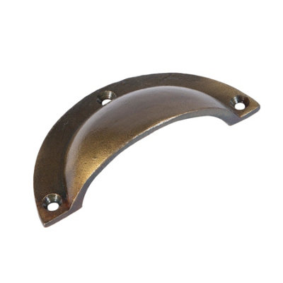 Hammer & Tongs - Curved Cabinet Cup Handle - W95mm x H46mm - Brass