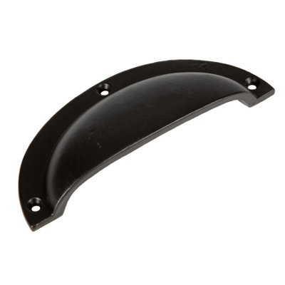 Hammer & Tongs Curved Cabinet Drawer Pull - W130mm x H50mm - Black
