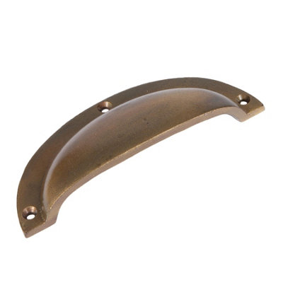 Hammer & Tongs Curved Cabinet Drawer Pull - W130mm x H50mm - Brass