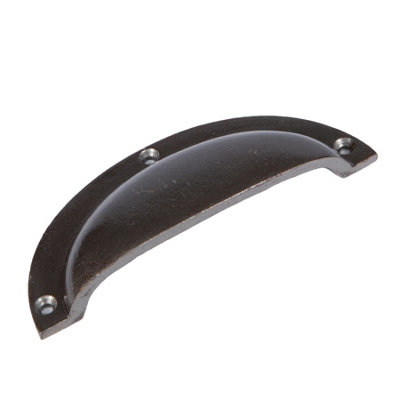 Hammer & Tongs Curved Cabinet Drawer Pull - W130mm x H50mm - Raw