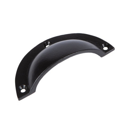 Hammer & Tongs Curved Cabinet Drawer Pull - W95mm x H46mm - Black