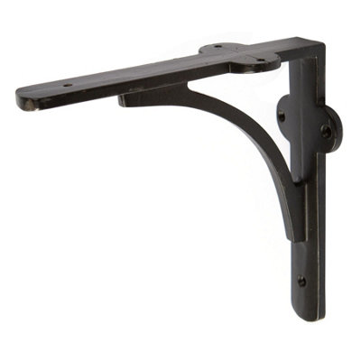 Hammer & Tongs Curved Iron Shelf Bracket - D150mm - Black