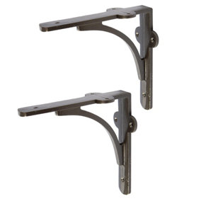 Hammer & Tongs Curved Iron Shelf Bracket - D150mm - Raw - Pack of 2
