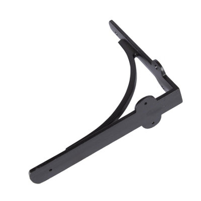 Hammer & Tongs - Curved Iron Shelf Bracket - D205mm - Black