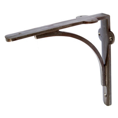 Hammer & Tongs - Curved Iron Shelf Bracket - D205mm - Raw