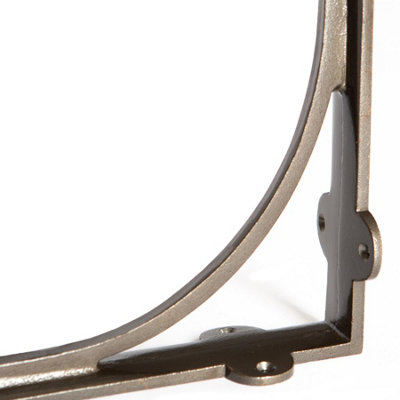 Hammer & Tongs - Curved Iron Shelf Bracket - D205mm - Raw