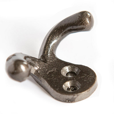 Hammer & Tongs Double Coat Hook - W50mm x H35mm - Raw