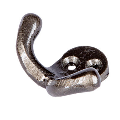 Hammer & Tongs Double Coat Hook - W50mm x H35mm - Raw