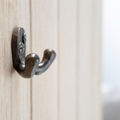 Hammer & Tongs Double Coat Hook - W50mm x H35mm - Raw