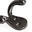 Hammer & Tongs - Double Coat Hook - W70mm x H50mm - Black
