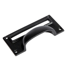 Hammer & Tongs - Filing Cabinet Cup Handle with Card Frame - W100mm x H50mm - Black