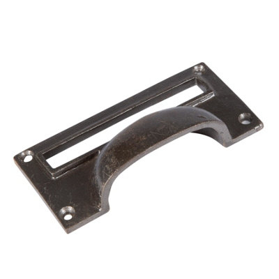 Hammer & Tongs - Filing Cabinet Cup Handle with Card Frame - W100mm x H50mm - Raw