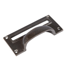 Hammer & Tongs - Filing Cabinet Cup Handle with Card Frame - W100mm x H50mm - Raw