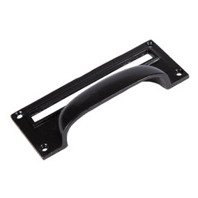 Hammer & Tongs - Filing Cabinet Cup Handle with Card Frame - W130mm x H50mm - Black
