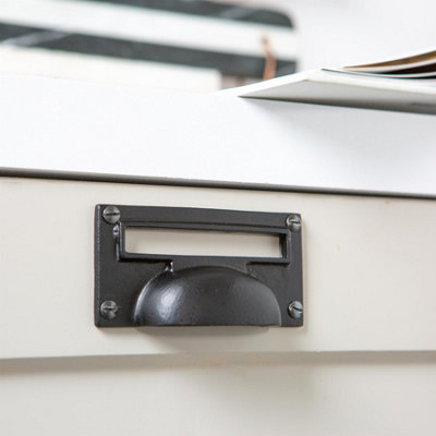 Hammer & Tongs Filing Cabinet Drawer Pull with Card Frame - W100mm x ...