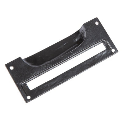 Hammer & Tongs Filing Cabinet Drawer Pull with Card Frame - W130mm x H50mm - Black