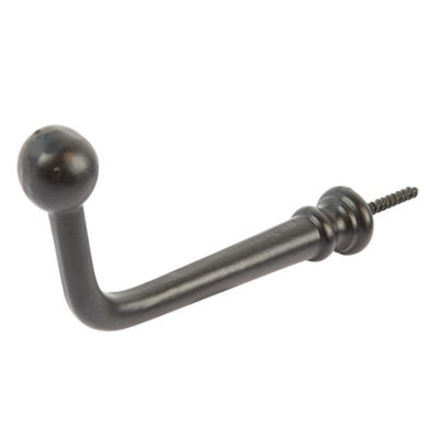 Hammer & Tongs Flat Top Screw Hook - W20mm x H60mm - Black