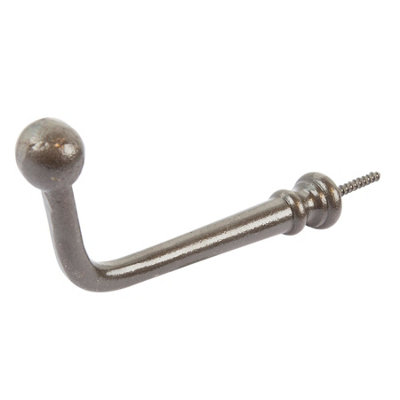 Hammer & Tongs Flat Top Screw Hook - W20mm x H60mm - Raw