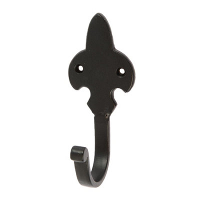 Hammer & Tongs - Fleur De Lis Coat Hook - W50mm x H120mm - Black