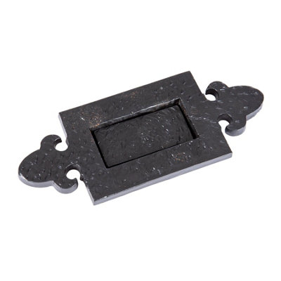 2x Rustic Letter Plate Cast Iron Antique Door Post Box W255mm X H85mm Black | UK