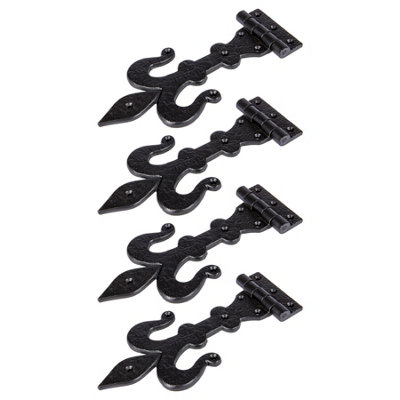 Hammer & Tongs Fleur De Lis T-Hinge - W235mm - Black - Pack of 4