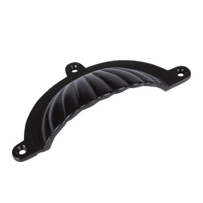 Hammer & Tongs Fluted Cabinet Drawer Pull - W130mm x H60mm - Black