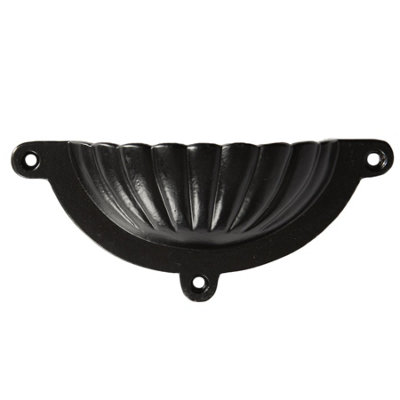 Hammer & Tongs Fluted Cabinet Drawer Pull - W130mm x H60mm - Black