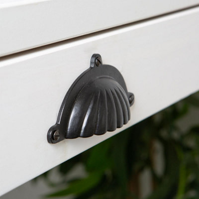Hammer & Tongs Fluted Cabinet Drawer Pull - W130mm x H60mm - Black