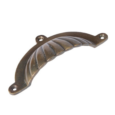 Hammer & Tongs Fluted Cabinet Drawer Pull - W130mm x H60mm - Brass
