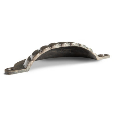 Hammer & Tongs Fluted Cabinet Drawer Pull - W130mm x H60mm - Brass