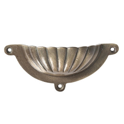 Hammer & Tongs Fluted Cabinet Drawer Pull - W130mm x H60mm - Brass