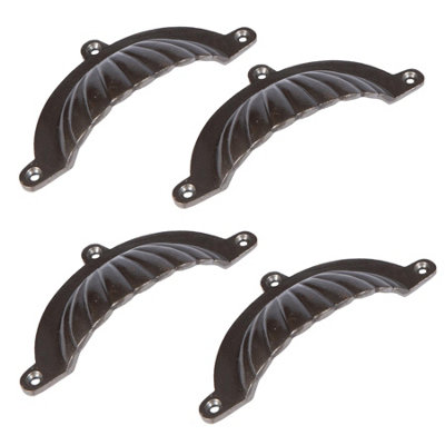 Hammer & Tongs Fluted Cabinet Drawer Pull - W130mm x H60mm - Raw - Pack of 4
