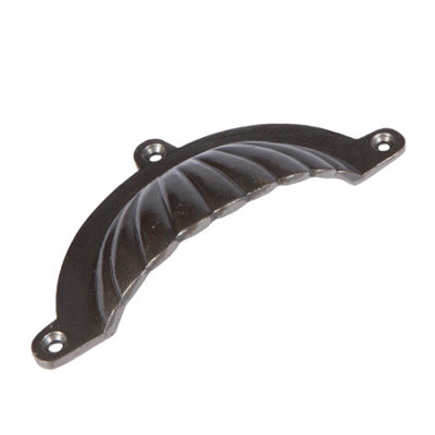 Hammer & Tongs Fluted Cabinet Drawer Pull - W130mm x H60mm - Raw