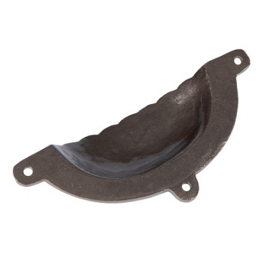 Hammer & Tongs Fluted Cabinet Drawer Pull - W130mm x H60mm - Raw