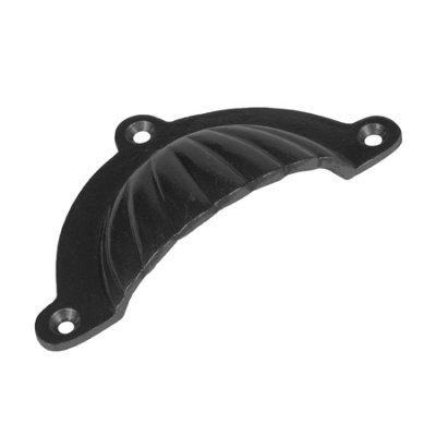 Hammer & Tongs Fluted Cabinet Drawer Pull - W95mm x H50mm - Black